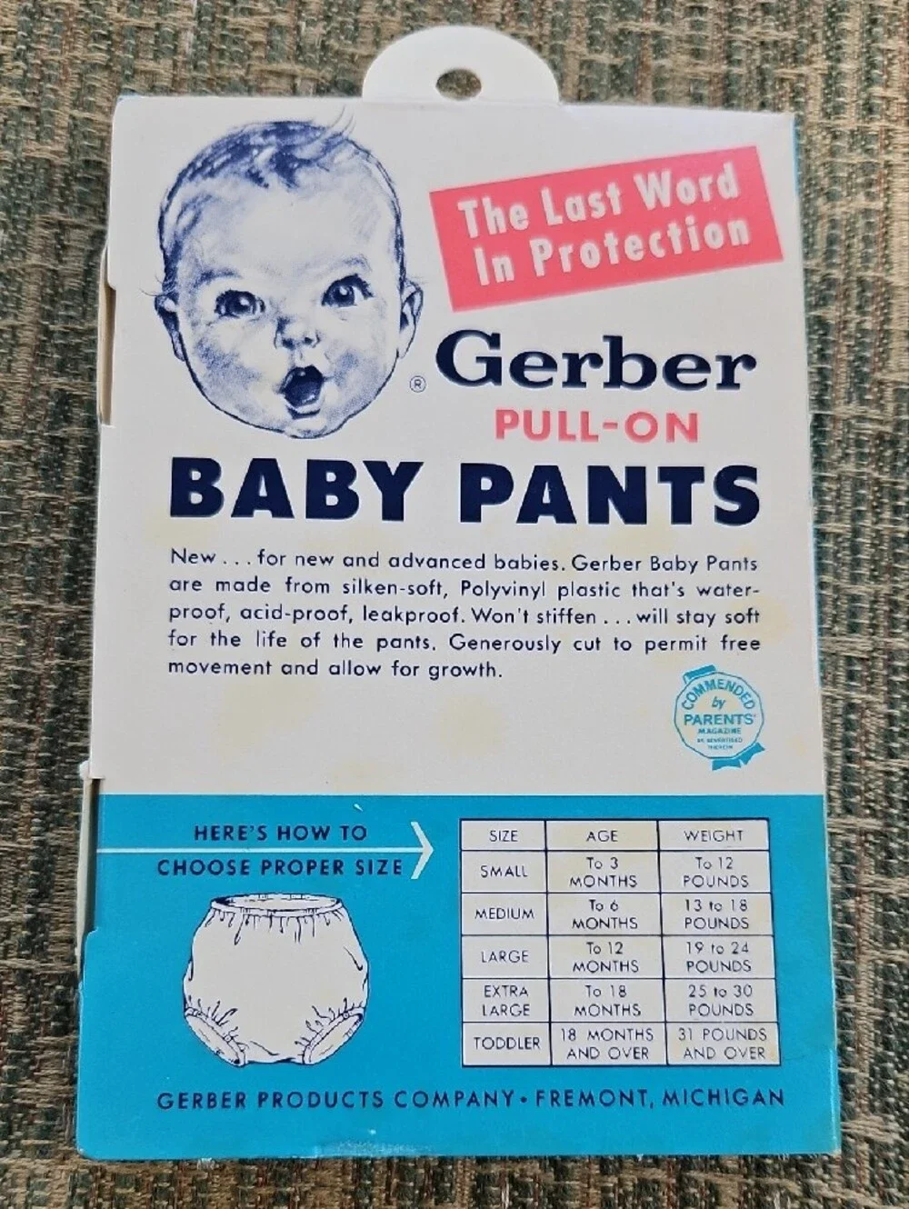 Gerber White Pull-On Baby Pants Diaper Cover - White Waterproof Small